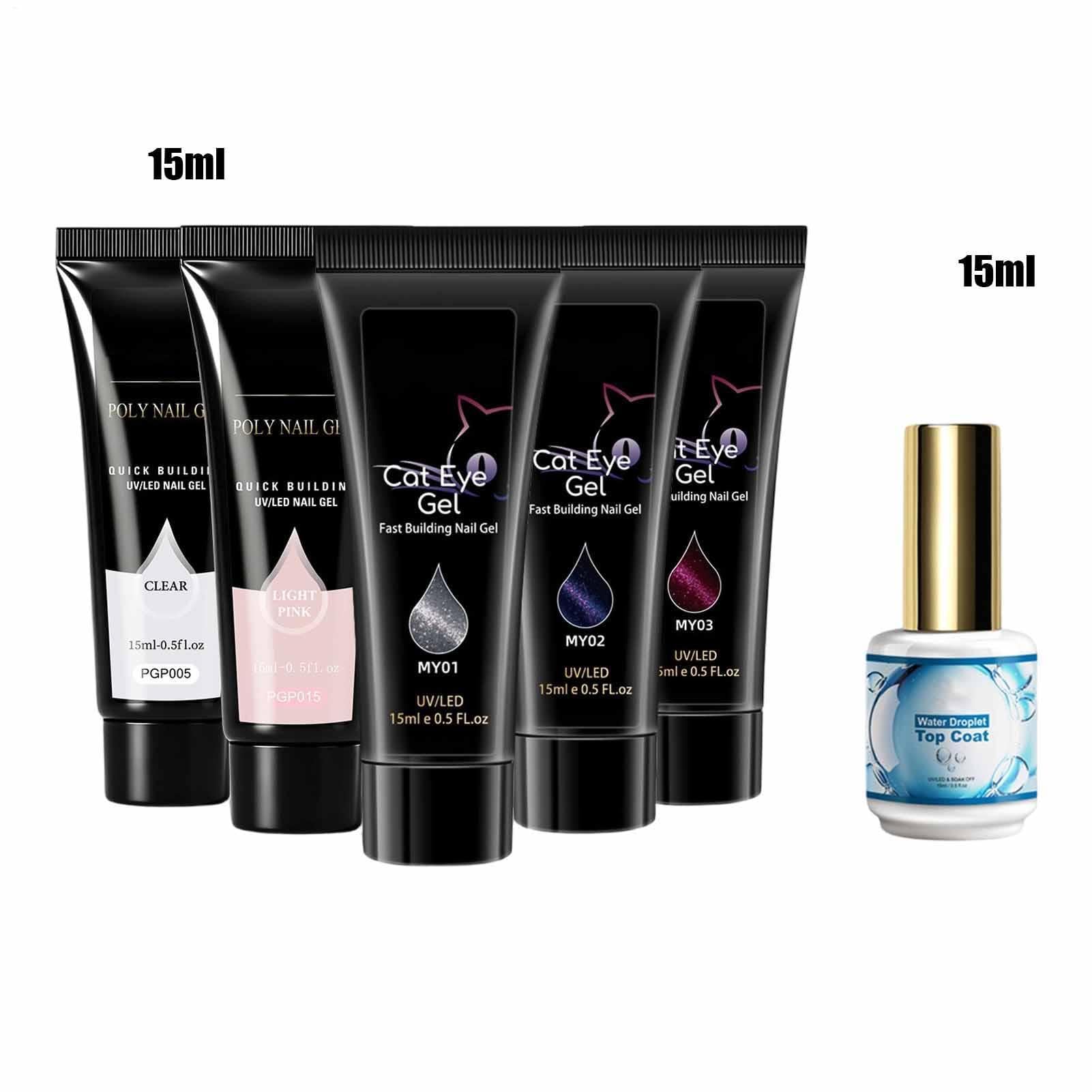 Kit Gel Per Estensioni Unghie Unghie Lunga Tenuta 5 Colori | Set Gel Costruttore Base Colla per Salone Casa Scultura e Stampaggio Donne Ragazze Adulti e Principianti