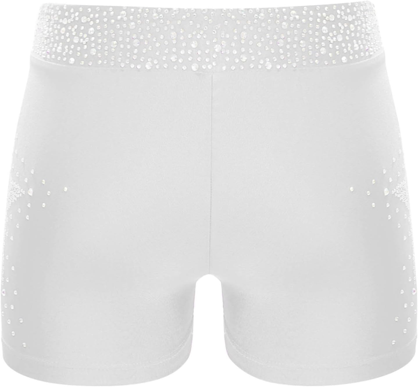Freebily Kids Girls Rhinestone Gymnastics Dance Shorts Booty Shorts Stage Performance Costume
