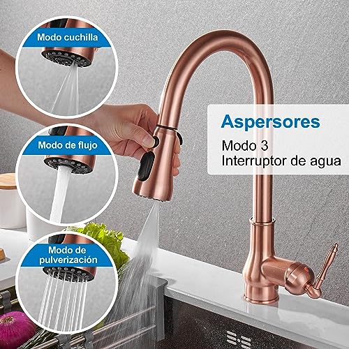 Vintage Brass Antique Bronze Copper Kitchen Faucet,Bar Sink Faucet Single Hole Copper Mixer Taps With Pull Down Sprayer（Red Bronze） #TOP3