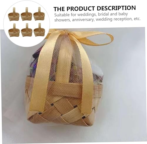 Miniatura 9 de NOLITOY Mini cesta tejida a mano, 18 unidades, cesta de mano para baby shower, canasta en miniatura, raspador de gelatina, cajas de flores de