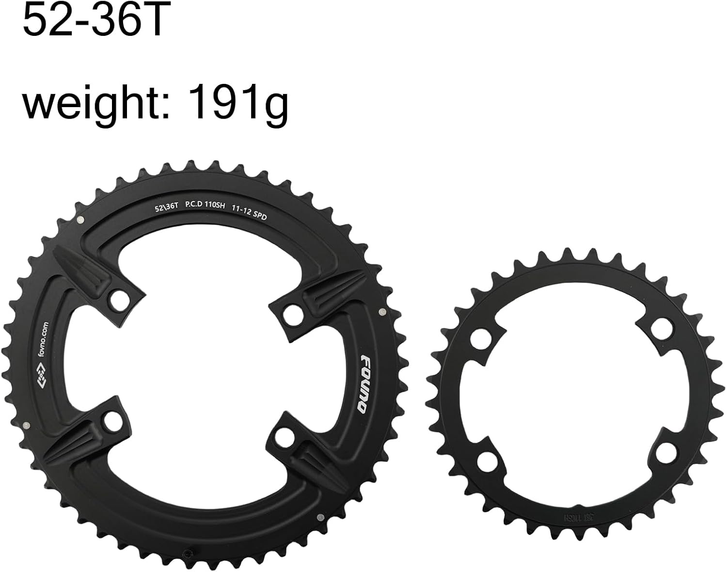 DJC 12s Road Bike Chainring 110BCD 4 Arms Round 2X Chainring Double 50t-34t 52t-36t 53t-39t for Shimano R7100 R8100 R9200 R7000 R8000 R9100 4700 5800 6800 9000 Gravel Bike
