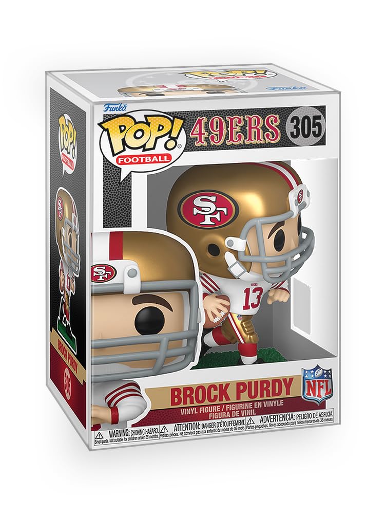 Funko Pop! Football: 49ers - Figura de vinilo de Brock Purdy con protector de caja