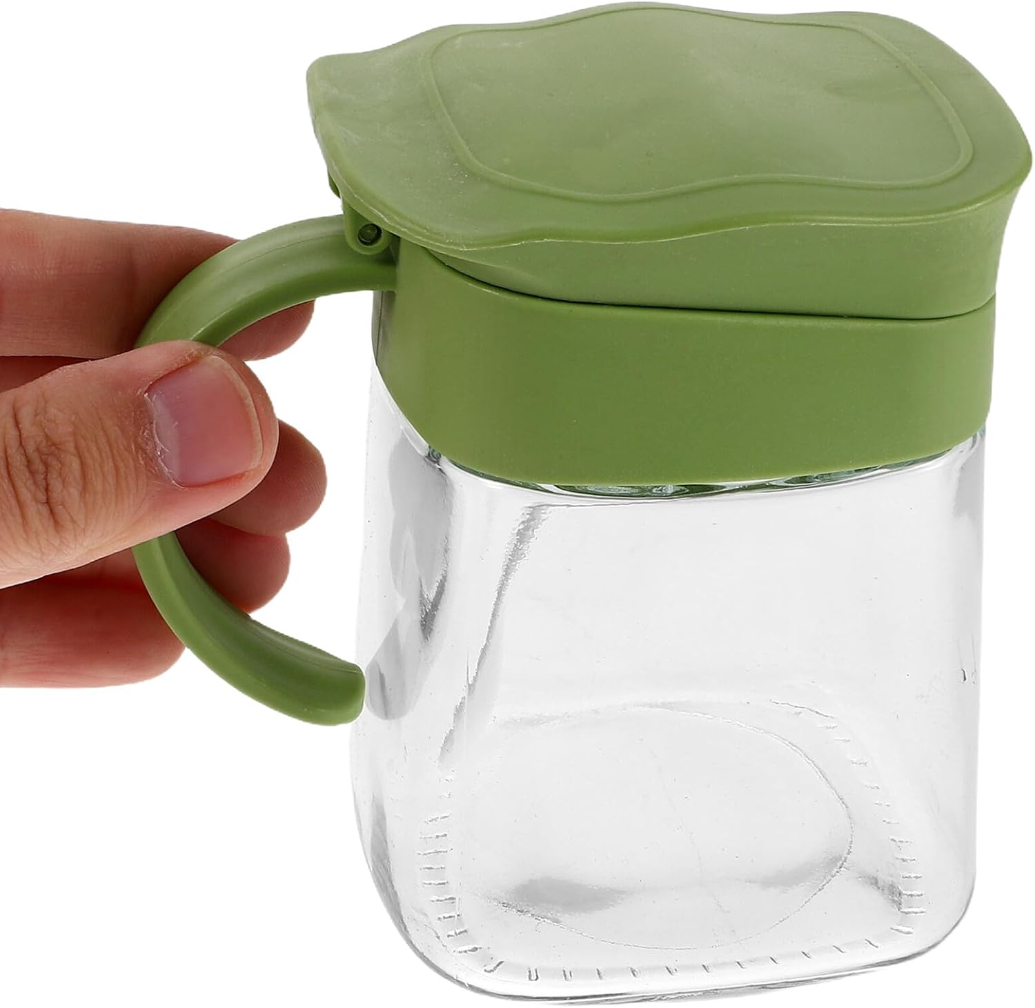 POPETPOP Glass Condiment Jars 3pcs Set with Flip Lids, Glass Kitchen Seasoning Storage Boxes for Spices, Airtight Sealing Containers for Countertop Use