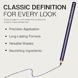 Palladio Wooden Eyeliner Pencil, Thin Pencil Shape, Easy Application, Firm yet Smooth Formula, Perfectly Outlined Eyes, Contour and Line, Long Lasting, Rich Pigment, Lavender