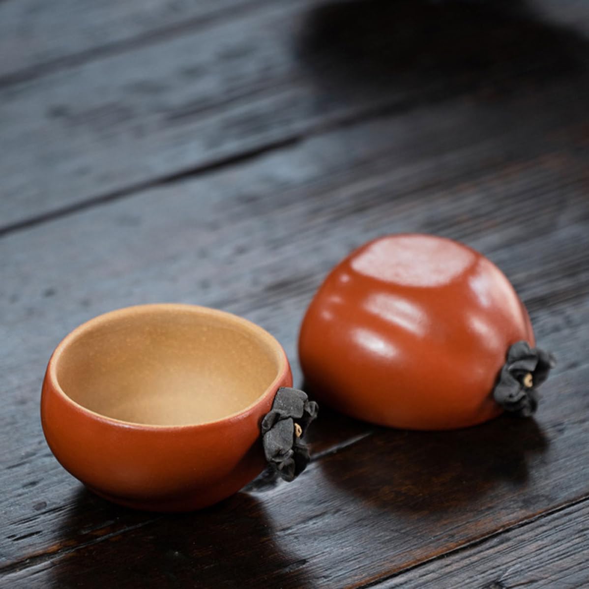 POPETPOP Hand-made Purple Clay Tea Cup with 80ml Capacity, Retro Style round Edges Drinking Cup for Gongfu Tea Brewing and Office Use