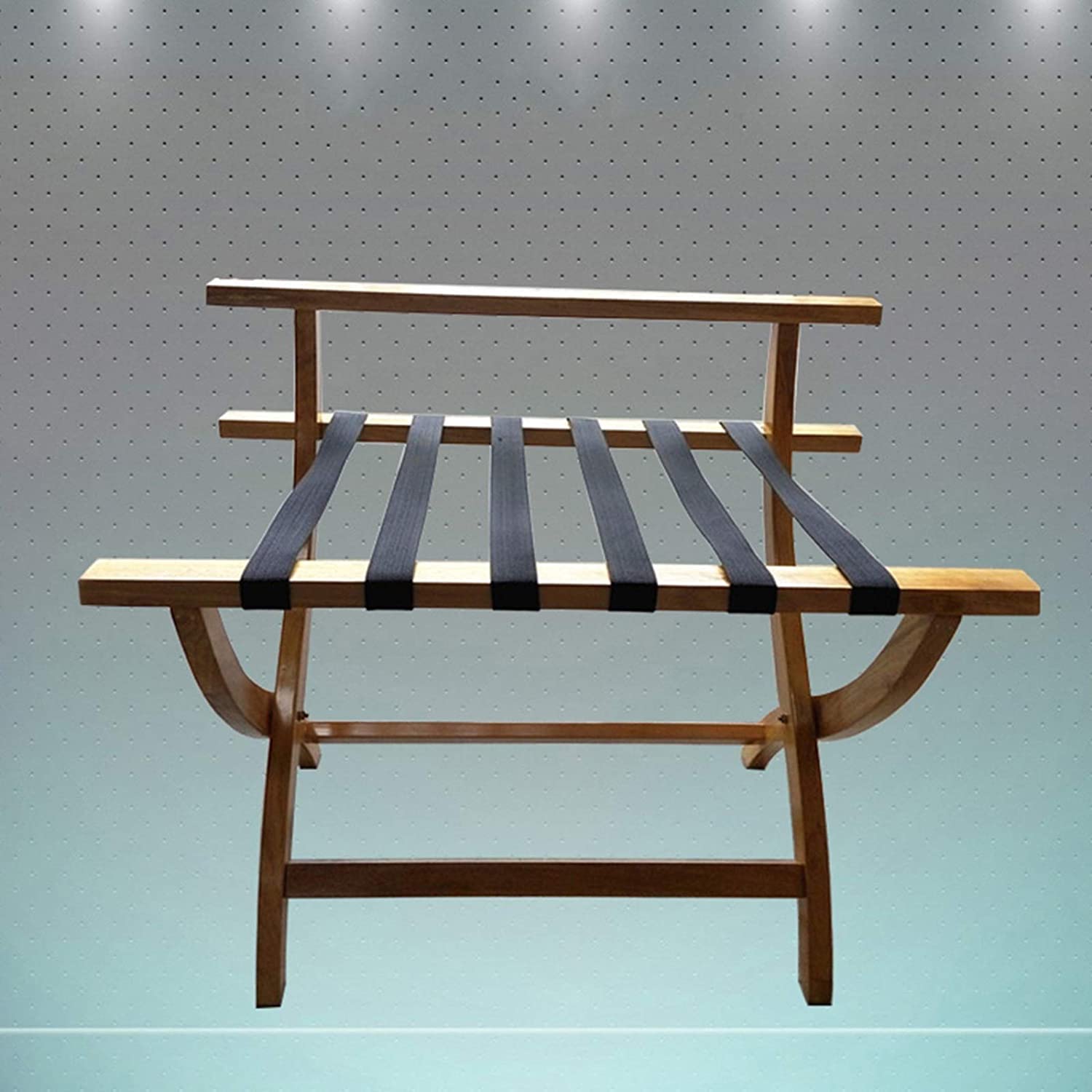 Portaequipajes for habitación de invitados, soporte plegable for maletas, estantes de suelo plegables con respaldo, portaequipajes de madera maciza for muebles de hotel, hogar.