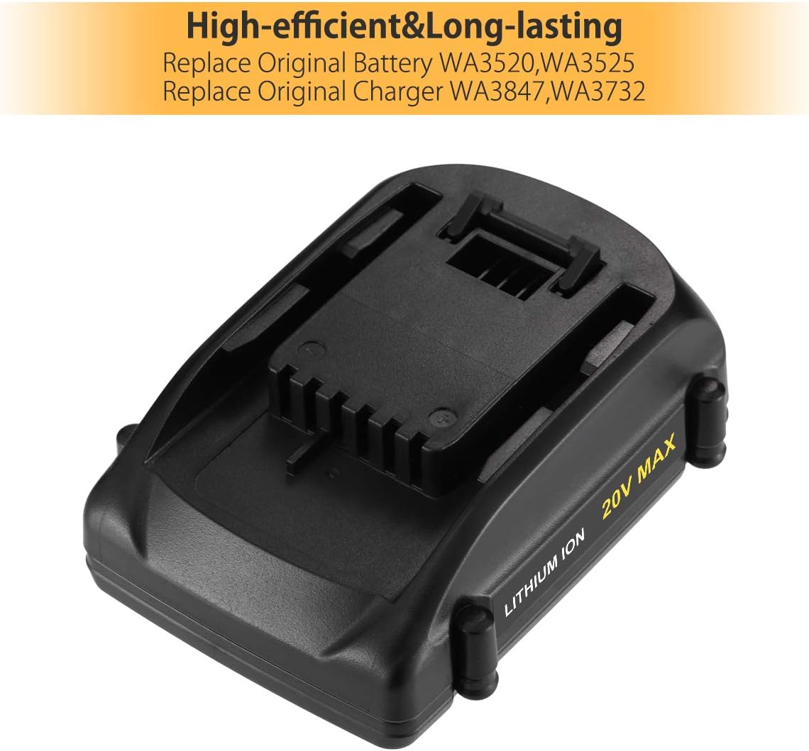 BABAKA 2-Pack 3000mAh 20V Battery Replacement for Worx WA3520 WA3525 Battery for Worx WG151s, WG155s, WG251s, WG255s, WG540s, WG545s, WG890, WG891 Cordless Tools Battery