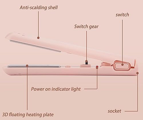 Miniatura 3 de Mini rizador de doble propósito, mini plancha plana 2 en 1, mini rizador de pelo doble, mini rizador de pelo doble recargable por USB, pequeño