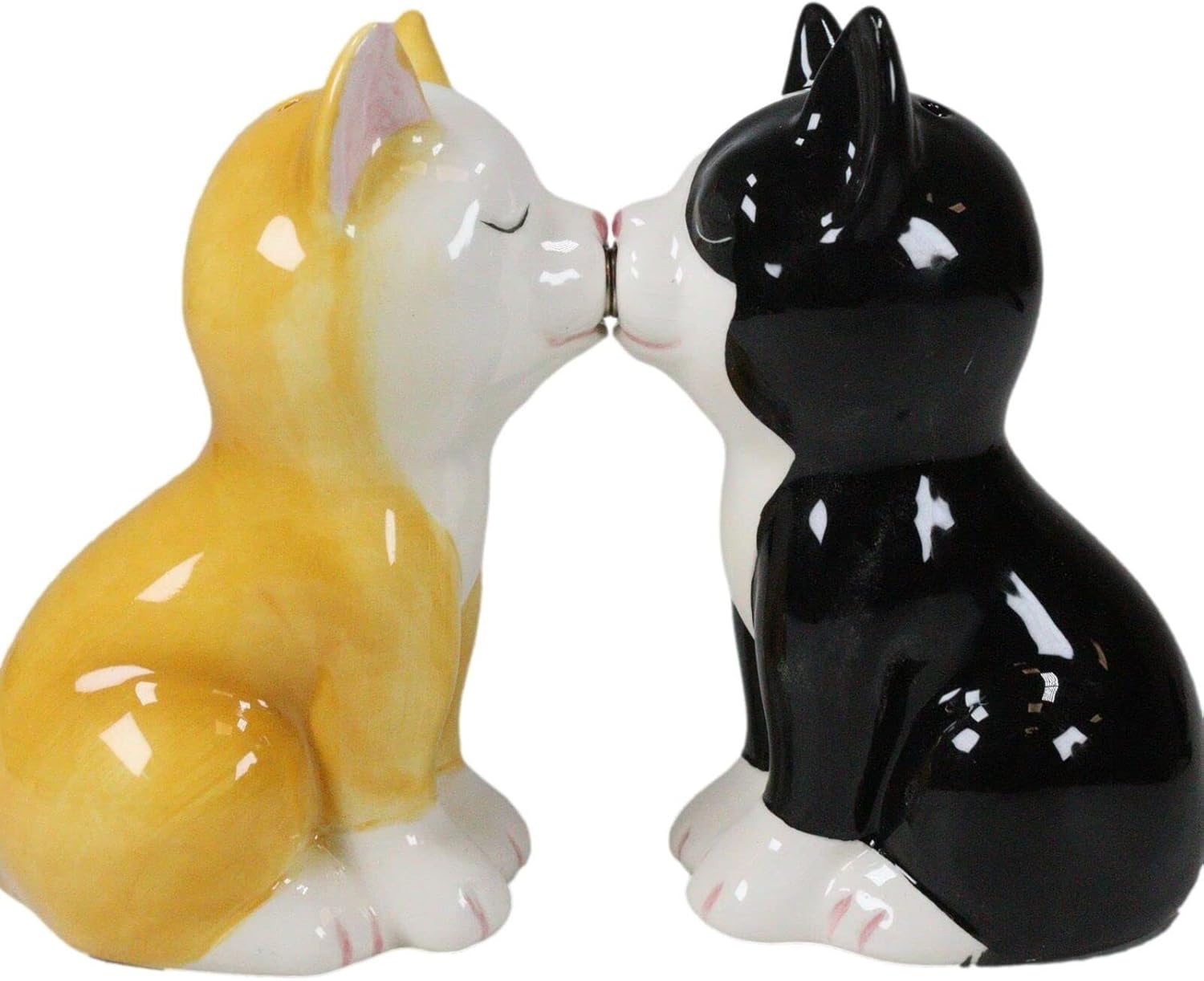 Set Of 1 Black And Yellow Kittens Salt And Pepper Shaker