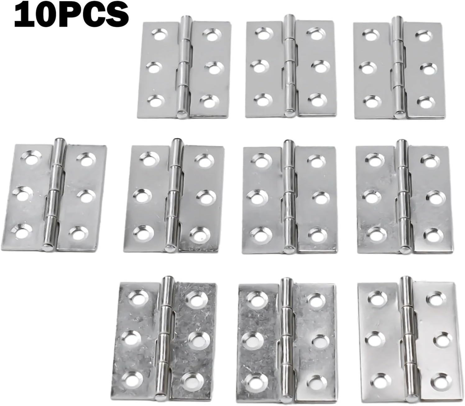 Frame Concealed Cabinet Door Hinge 10Pcs Cabinet Door Hinges Ball Bearing Butt Internal Hinge Attaches Stainless Steel 4.4 * 3.1cm for Wooden Furniture Fittings
