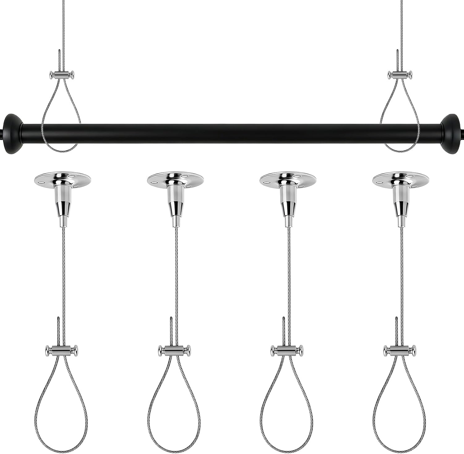 4 Pack Ceiling Mount Shower Rod Holder, Hanging Closet Curtain Rod Support