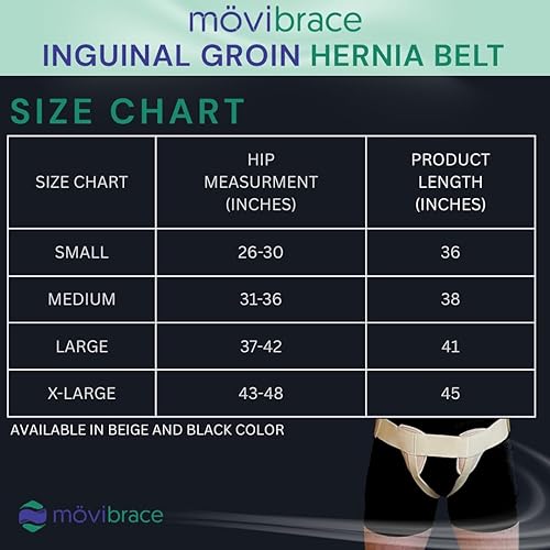 Miniatura 7 de Movibrace Cinturón de hernia inguinal beige (grande, izquierda)