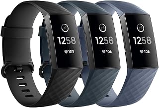 AIUNIT Bands Compatible for Fitbit Charge 3/4/SE Smart Watch, Soft Accessory Sport Band Replcement Buckle Wristband Strap for Fitbit Charge3 SE Fitness Activity Tracker, Small Large Women Men