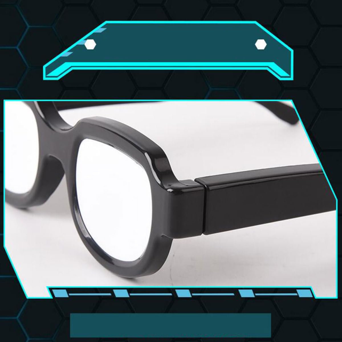 Gafas Luminosas LED Carga Usb, Plástico Negro para Fiestas y Ktv