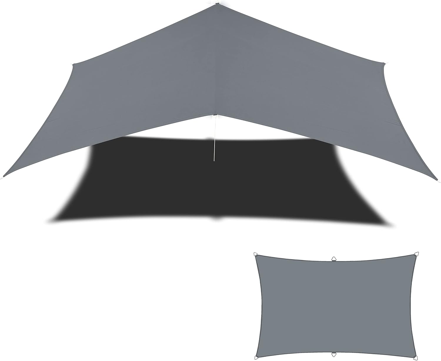 Waterproof 10x13 ft Sunshade Sail Canopy Awning Shelter Fabric, UV Blockage & Water Resistant (Support Points Upgraded to Avoid Collect Water) (Beige)