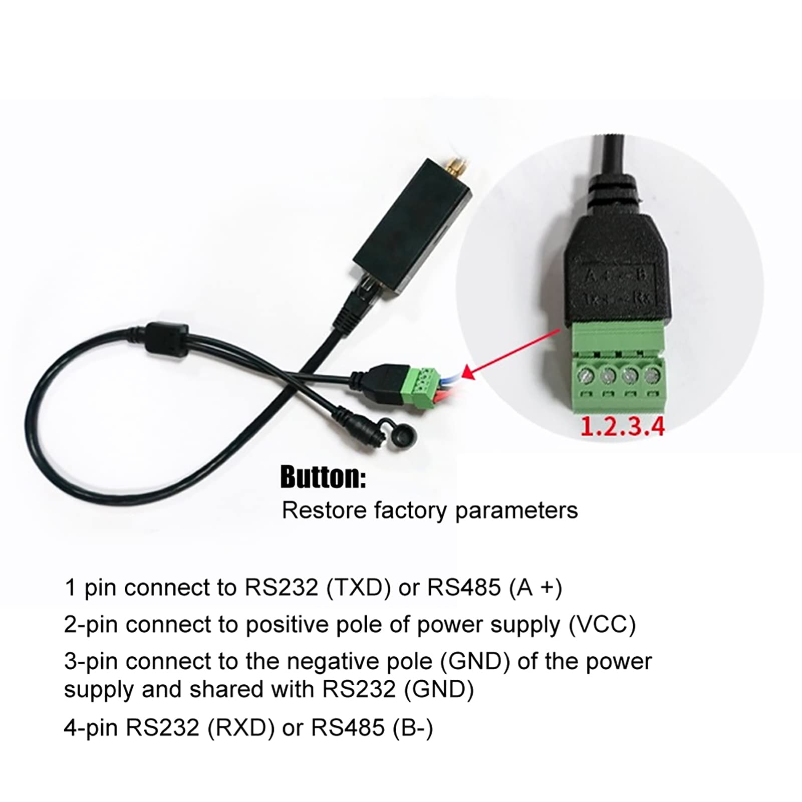 Servidor Serie a WIFI con Antena Incorporada, Módulo de Comunicación Inalámbrica Servidor de Dispositivo Serie con Interfaz RJ45, Servidor Serie Ethernet para Profesionales