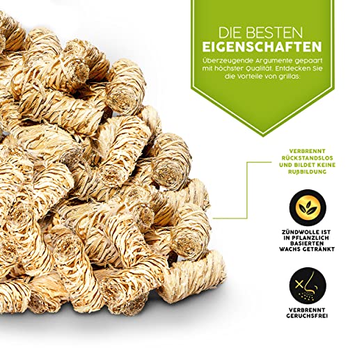 Holzwolle Anzünder Grillas 3 kg Bio Kaminanzünder für Grill und Kamin
