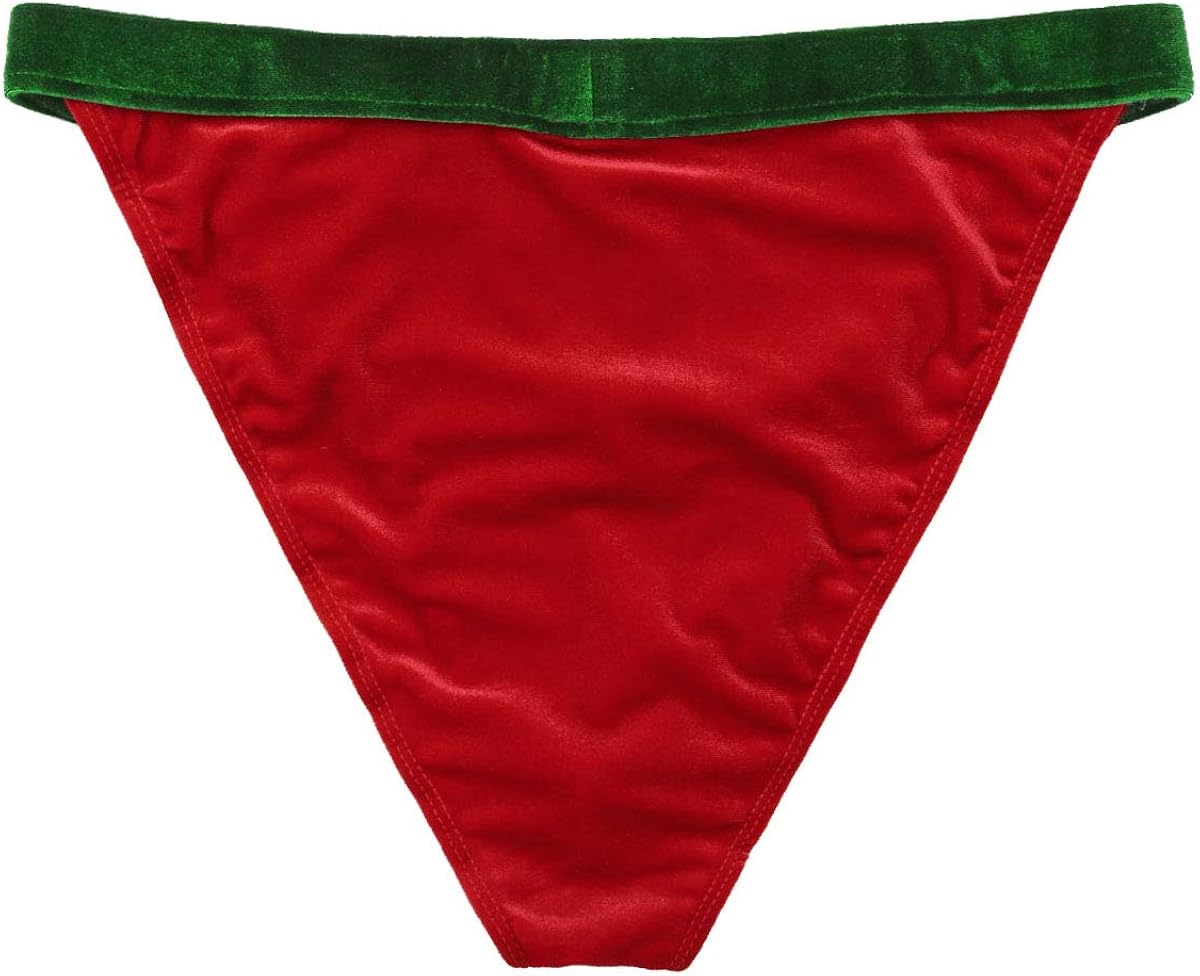 TSSOE Men's Velvet Red Boxer Briefs Christmas Elf Holiday Shorts Santa Underwear with Hat: Clothing, Shoes & Jewelry