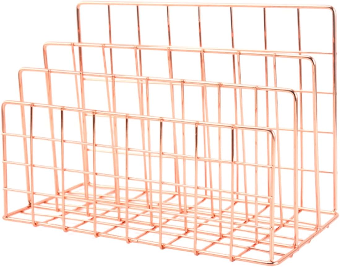 SEWACC 3 Metal Storage Rack Bookshelf Desk File Sorter Organizer Magazine Organizer Desk Book Shelf Book Bracket for School Office File Organizer Desk Sorter Organizer Desk Easel Iron