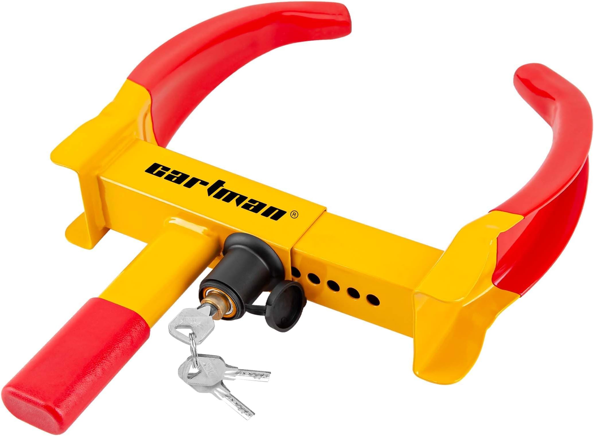 CARTMAN Heavy Duty Trailer Lock Wheel Clamp, Universal Security Tire Lock, Adjustable Anti Theft Lock for Trailers SUV Boats ATVs Motorcycles Golf Cart