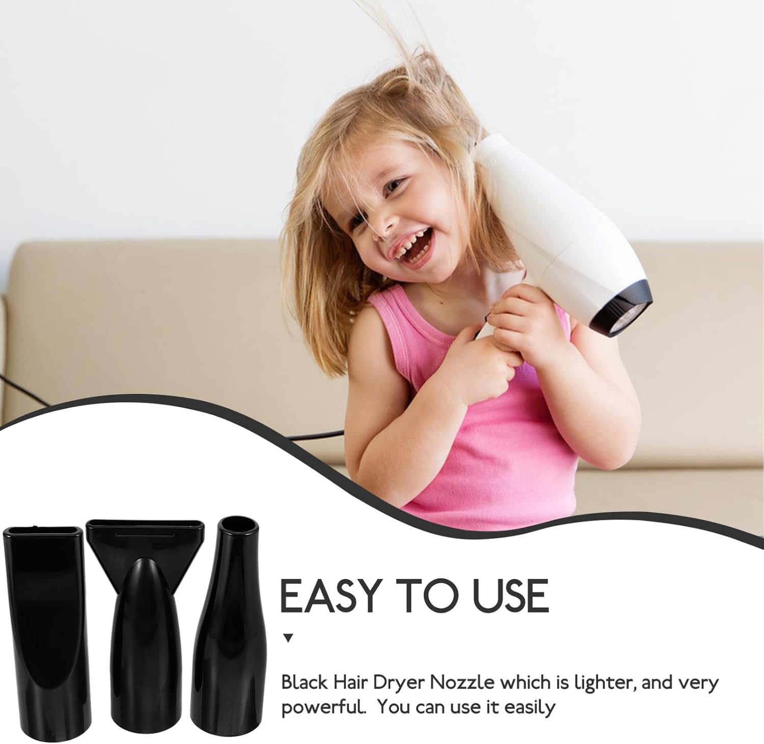 Hair Dryer Comb Nozzle 3 Piece Universal Nozzle for Hair Dryer Cap Diffuser