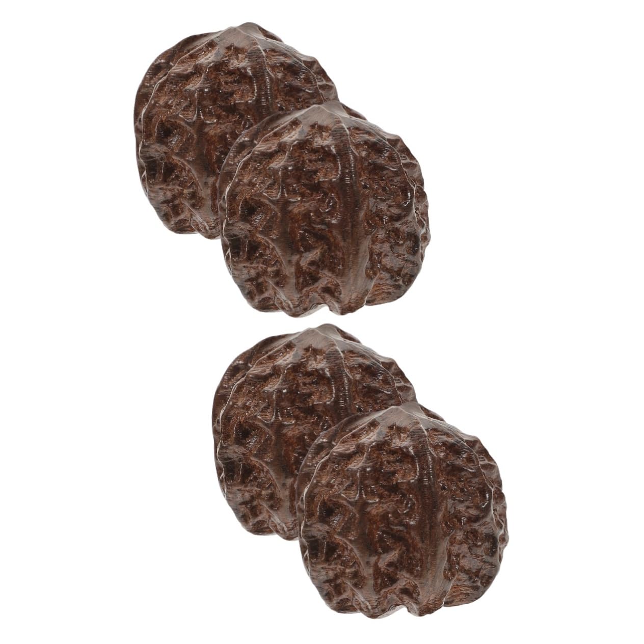 NUOBESTY 4 Pcs Wenwan Handle Baoding Balls Wooden Peach Pit Statue Peach Pit Decoration Carving Peach Figurine Chinese Exercise Balls Exercise Stress Balls Vietnam Eaglewood Emotions Fruit