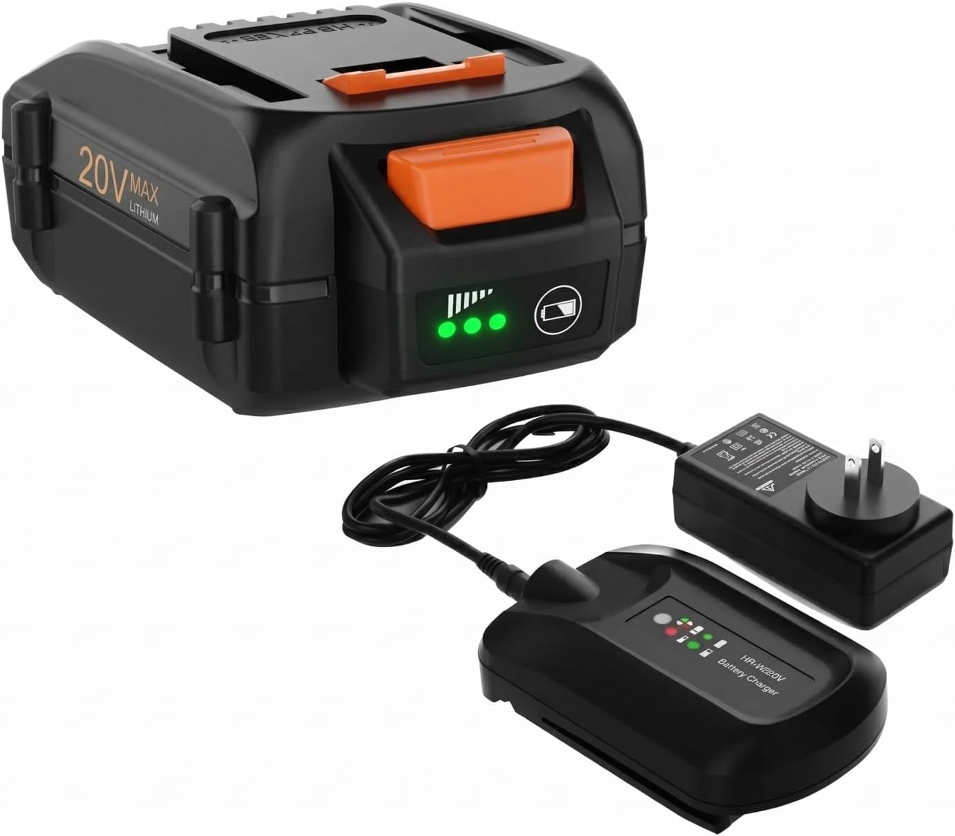 Replacement Battery and Charger Kit Compatible with WORX 20V Cordless Power Tools 6500mAh Lithium Ion Spare Pack for WA3520 WA3525 WA3522 WA3512 WG547 WG629 Garden Mowers Drills