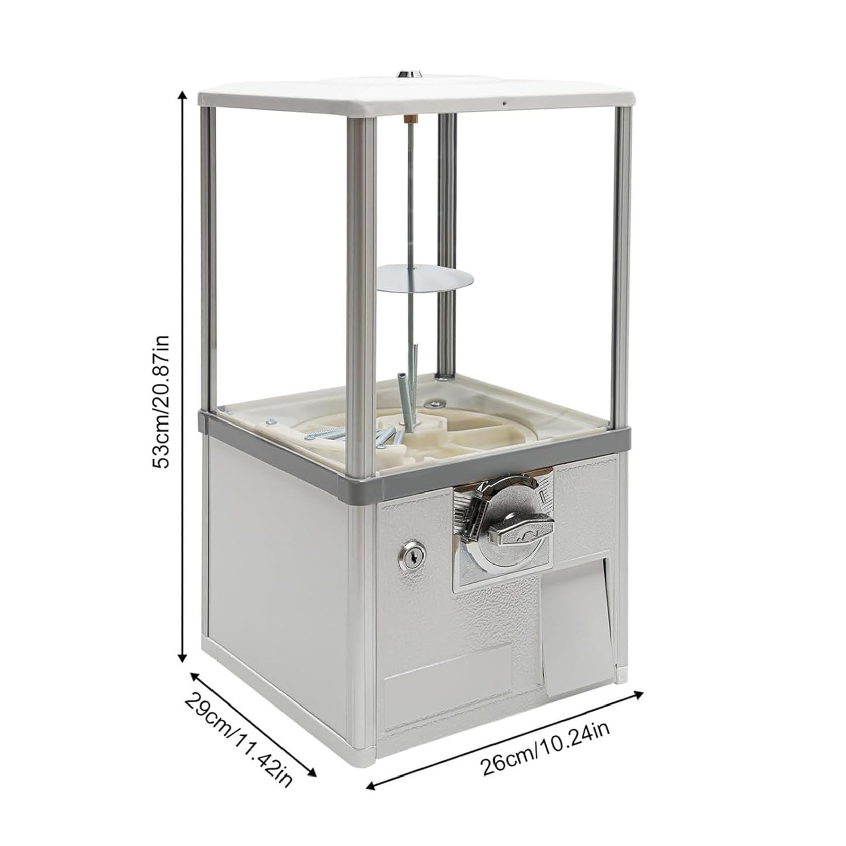 Distributeur Automatique de Boules de Gomme pour Capsules 1,26 Pouces, Bonbons ou Noix, Autoportant, Blanc