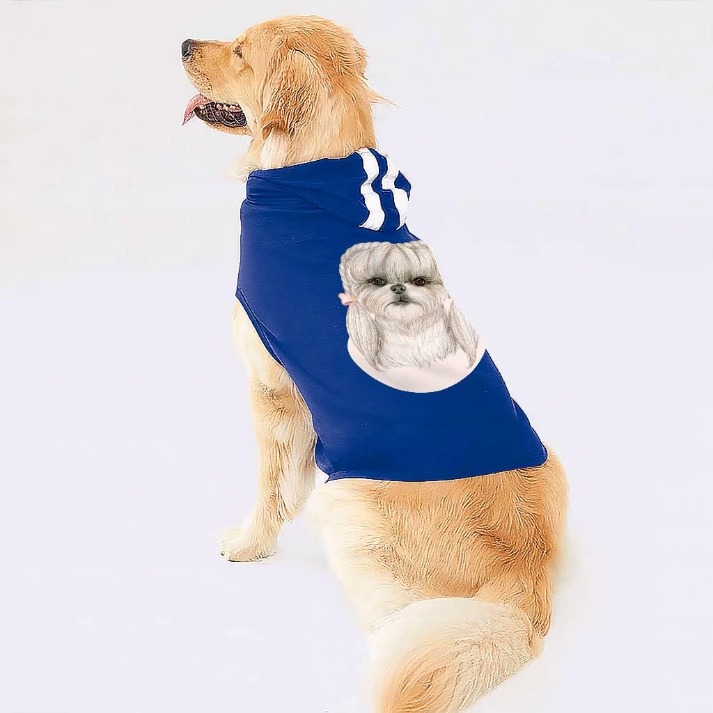 Maltese Dog Shirt with Hoodie - Adorable Dog Hoodie - Unique Dog Clothing - Gray White, 2XL