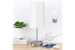AKASUKI Table Lamp for Bedroom with Type C Light Bulb