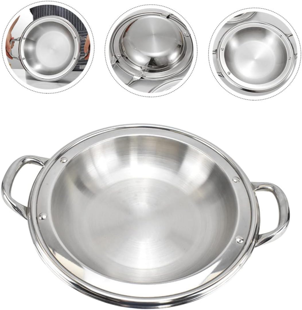 Household Cooking Pot Multi Function Paella Pan with Stable Double Handles for Safe Cooking and Heat Insulation for Hot Pot and Home Use