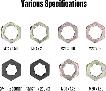 8Pcs Axle Spindle Rethreading Tool Set,Thread Restorer, Multiple Specification Thread Repairing Cleaning Tools with Tool Box