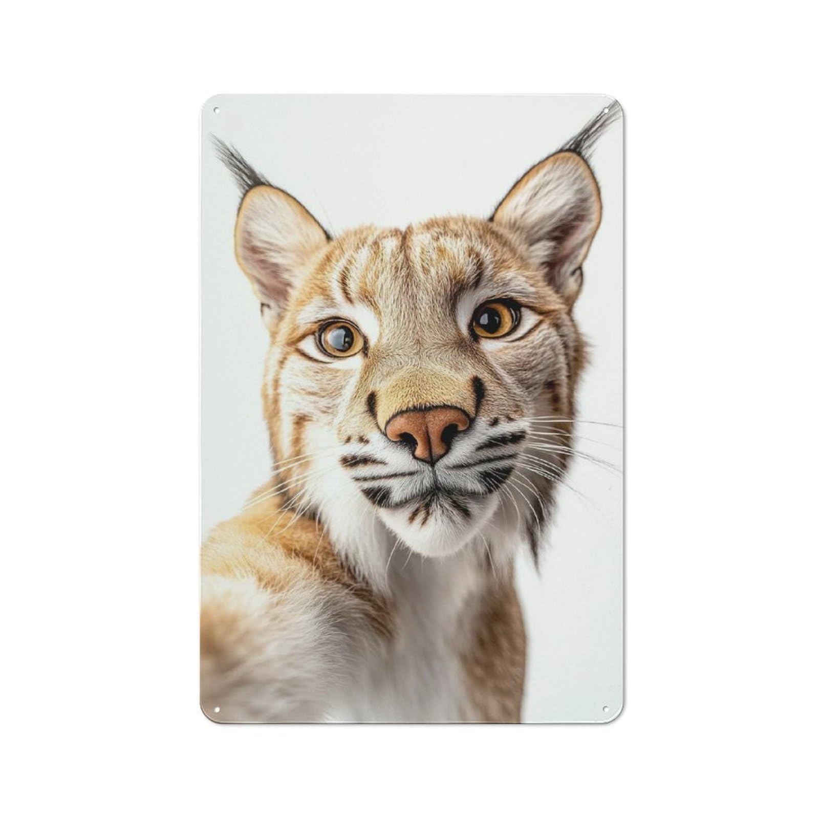 Junmoney Lynx Selfie Metal Wall Sign With Design 30X20cm, Vintage Industrial Wall Art For Workshop, Basement, Shed Or Games Room