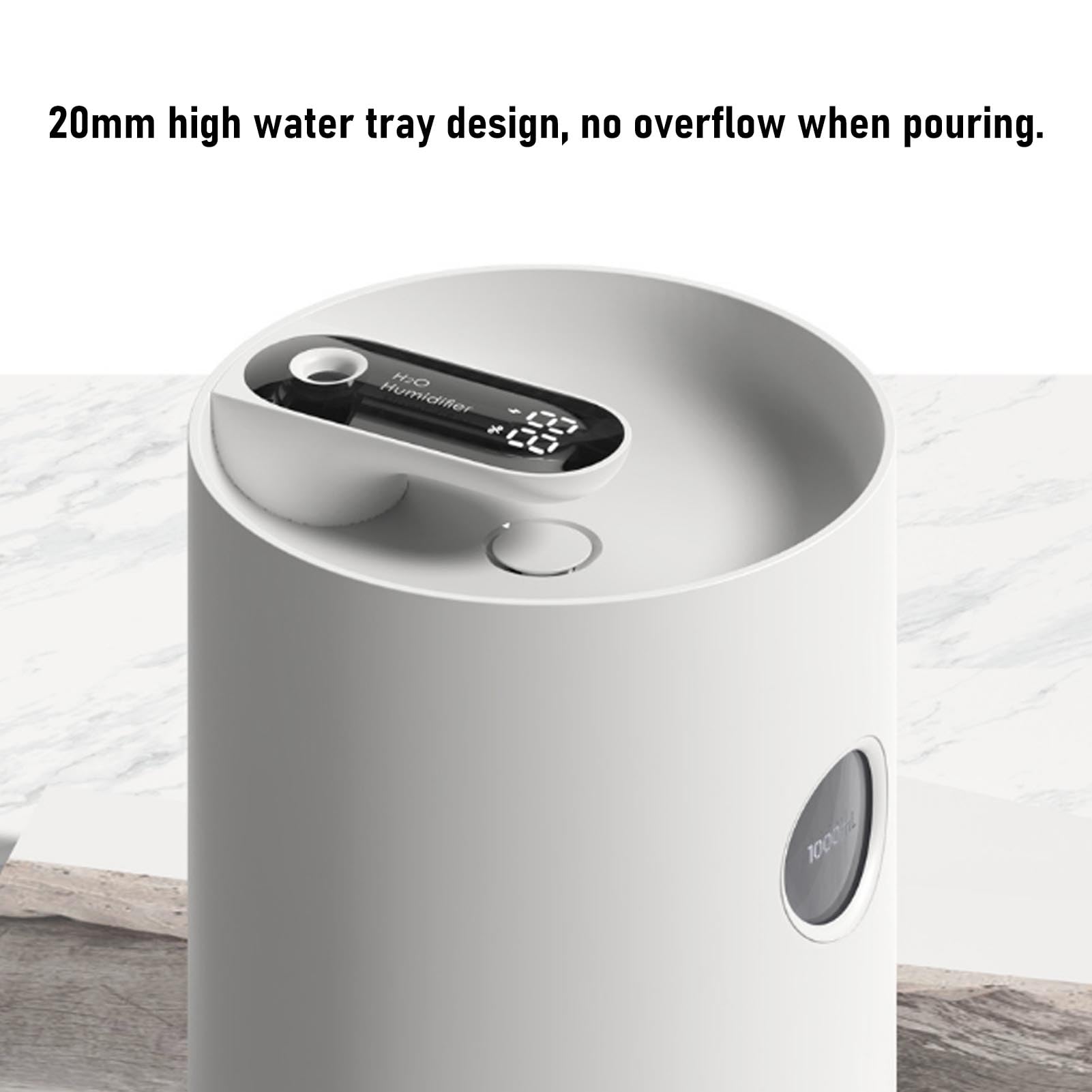 EMUKOEP Umidificatore D'aria con Volume di Nebbia Grande, Luce Notturna Silenziosa Ricaricabile Tramite USB per L'ufficio della Camera da Letto