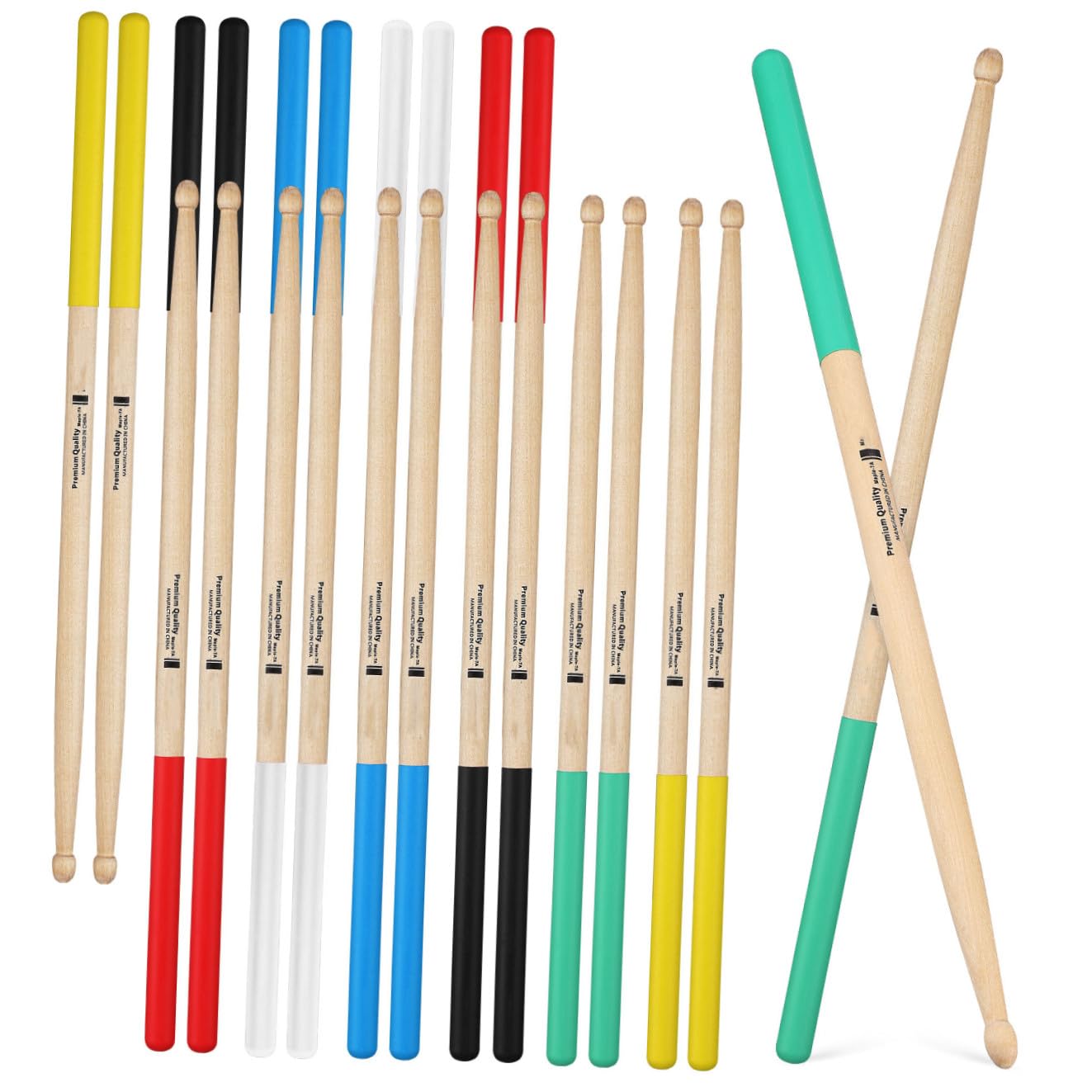 12paare Holz-drumsticks Rutschfeste Drumsticks Für Erwachsene Und Anfänger Geeignet Für Jazz-schlagzeug Und Andere Schlaginstrumente