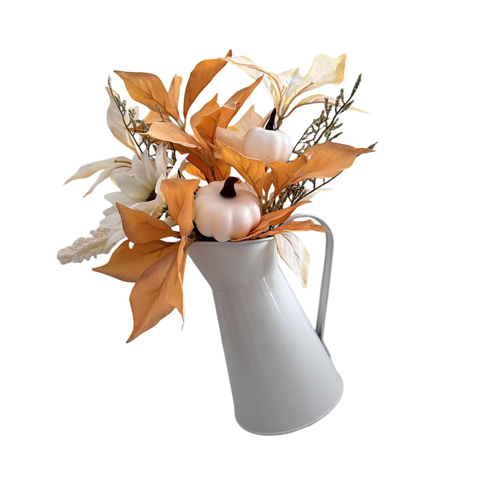 sodeber Artificial Flower in Iron Bucket Artificial Pumpkin Branch Thanksgiving Centerpieces Decoration for Halloween Decoration Thanksgiving Decorations