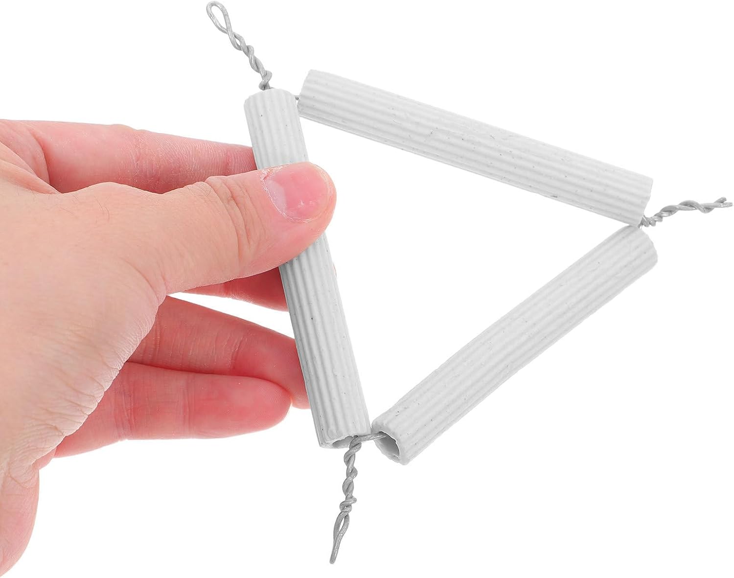 Angoily 6pcs Ceramic Triangular Clay Crucible Rack Iron Wire Frame for Laboratory Instruments, High Temperature Resistance and Durability, Crucible Holder Triangle for Middle and High