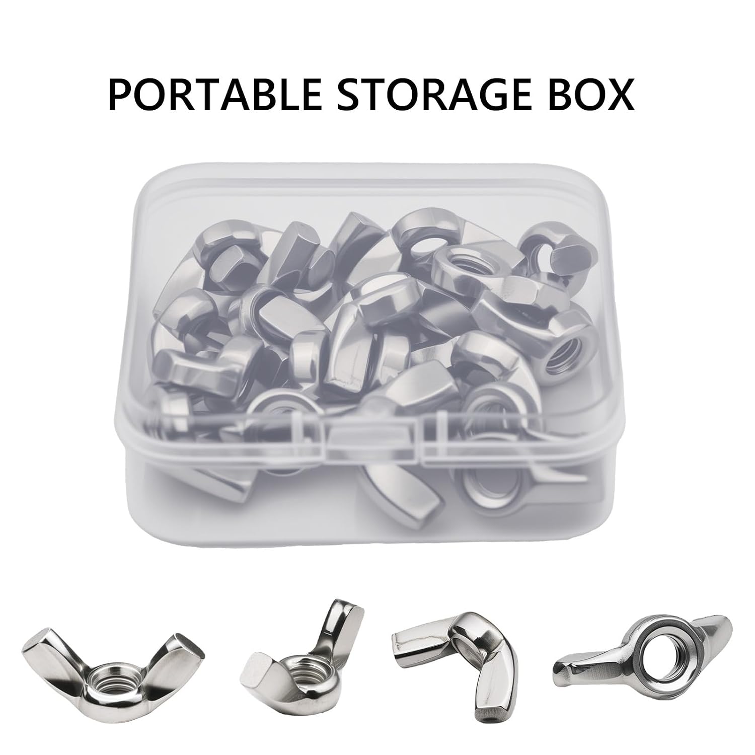 M4 Wing Nuts 304 Stainless Steel Hand Twist Tighten Ear Wing Nut Fasteners Parts 20 Pcs (M4 x 0.7)
