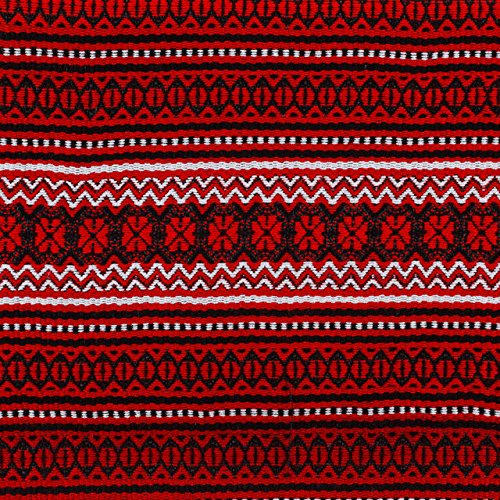 Rushnichok FATHRT'S Day Sale Decorative Fabric with Ukrainian Ornament for Making Tablecloth Easter plahta Ethnic GALICHINA red Black White 200x150 cm / 79
