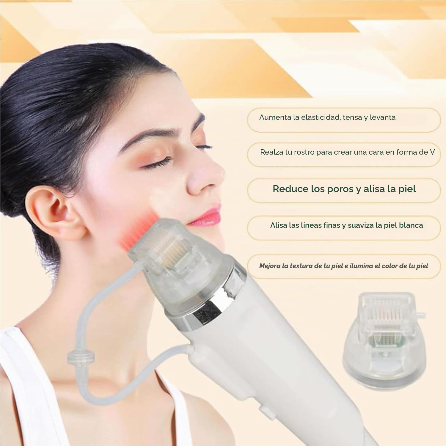 Máquina Microagujas Rf Para Lifting Facial, Reafirmante Piel, Eliminación De Estrías Rejuvenecimiento Piel Con 2 Asas, Para Terapia De Eliminación Arrugas Y Belleza Facial