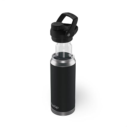 Flaskap FreePour System 26oz Bottle with 6oz Removable Liquor Well (26 oz, Black)