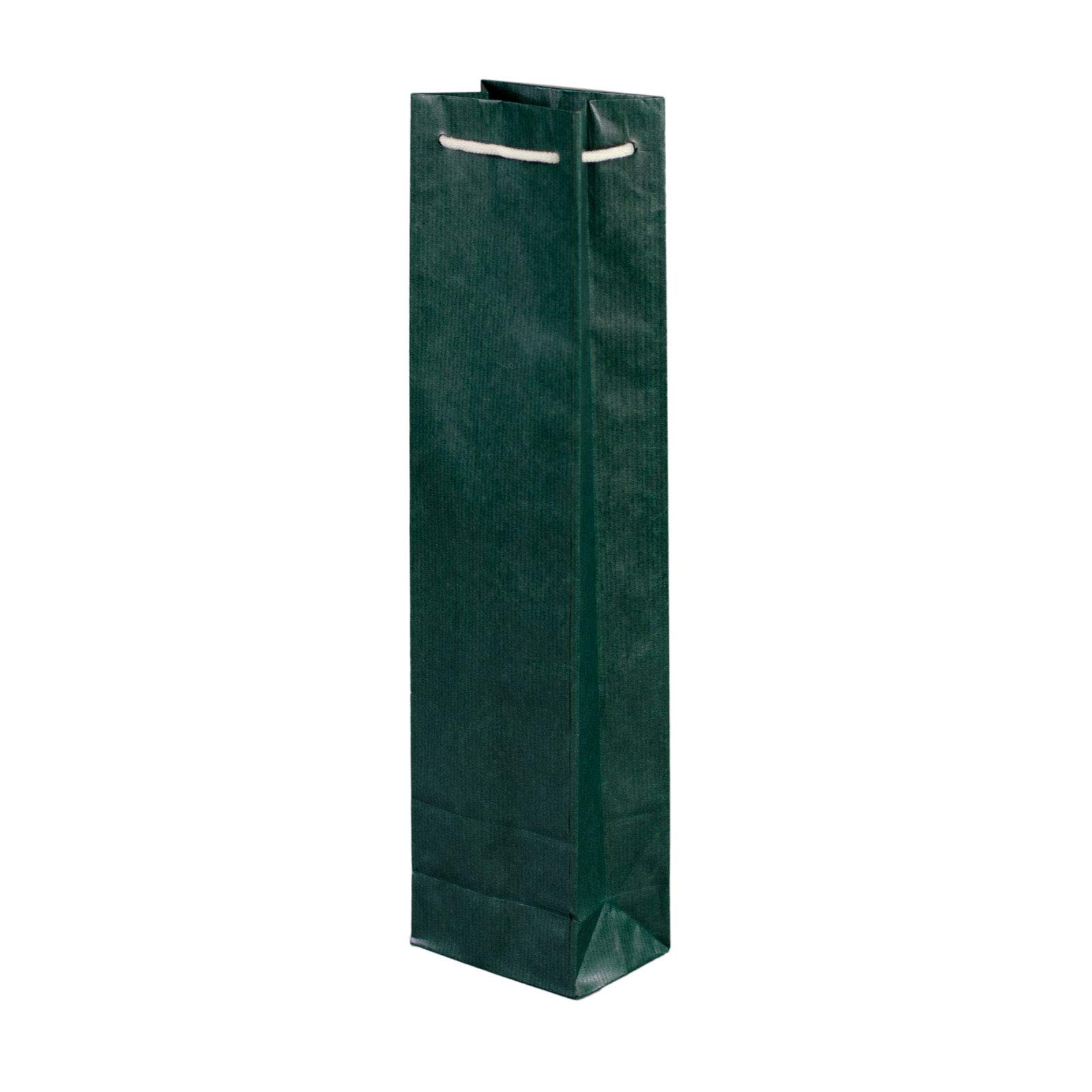 100 x Flaschentaschen grün 9,5+6,5x38 cm | Flaschentüten | Geschenktüte Flasche Wein | Weintaschen | HUTNER