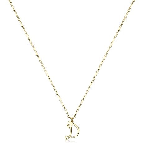 Personalized 14k Gold Letter Necklace: Unique Monogram Charm