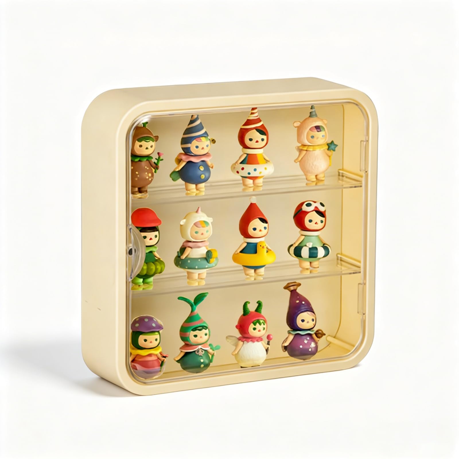 Vitrina transparente para figuras, caja de almacenamiento de muñecas montada en la pared, soporte de exhibición ajustable con puerta, a prueba de polvo y humedad, adecuado para figuras de acción