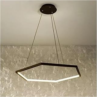 Modern Minimalism Hexagon Led Pendant Light Aluminum Dimmable Foyer Livi...