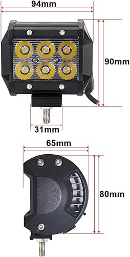 Miniatura 2 de Auxmotec Luces LED verdes de conducción de caza de 18 W, 4 pulgadas, barra de luz para todoterreno, camioneta, barco, tractor, pesca, caza,