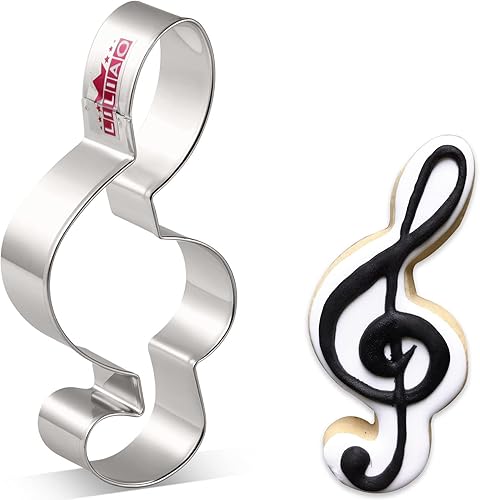 LILIAO G Clef - Cortador de galletas para fondant, 2.1 x 4.3 pulgadas, acero inoxidable