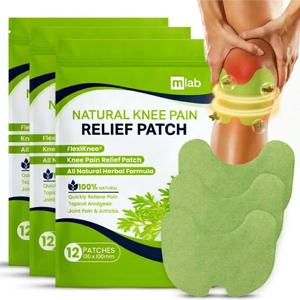 FlexiKnee Warming Herbal Lot de 3 patchs chauffants adhésifs pour genoux et corps – Ajustement flexible et léger (genouillères, 36 pièces)