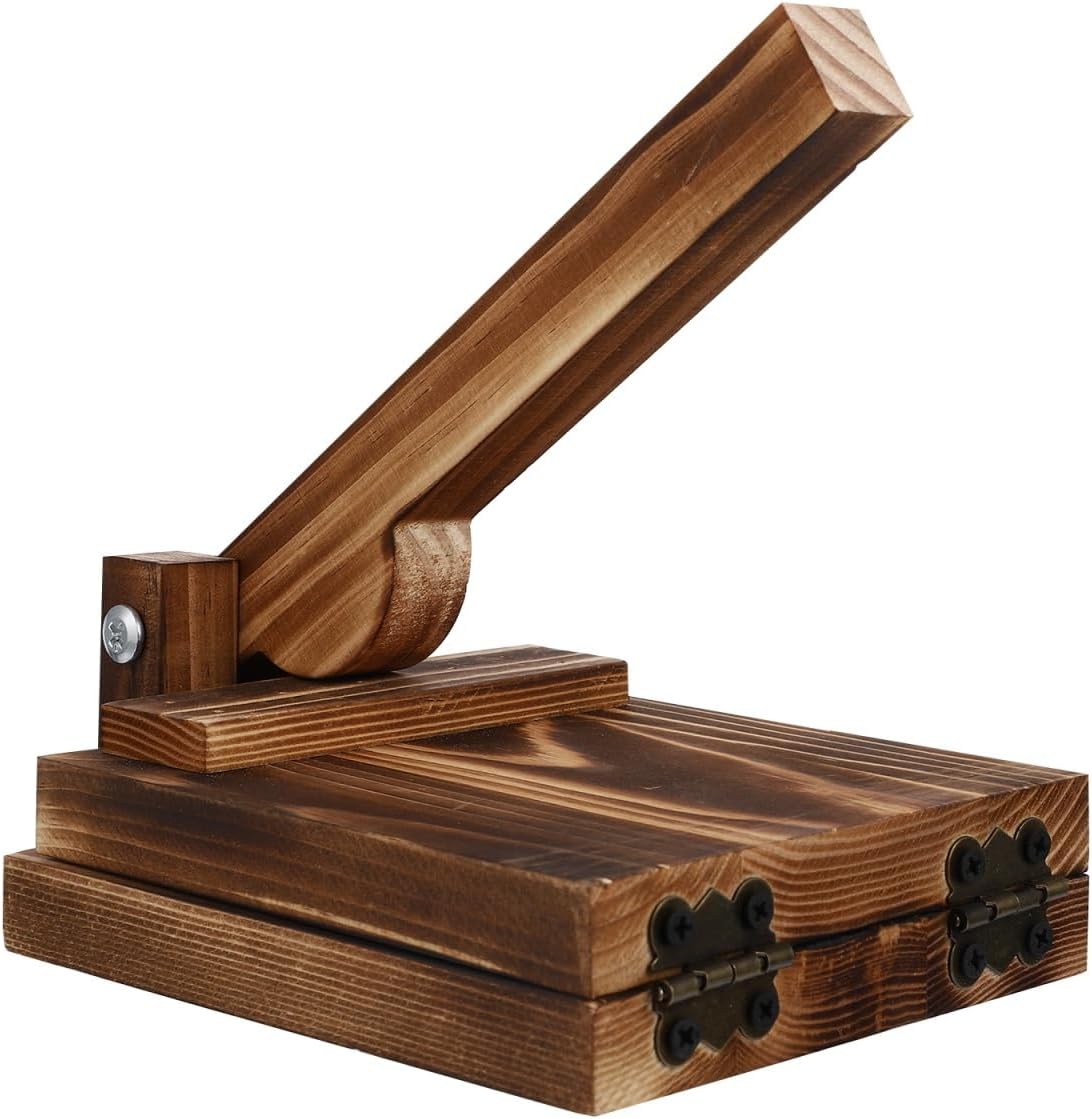 Wooden Dough Presser Dumpling Wrapper Mold 6.49 Inch Manual Press with Ergonomic Handle Food Grade Material Kitchen Tool for Dumpling Making and Home Use