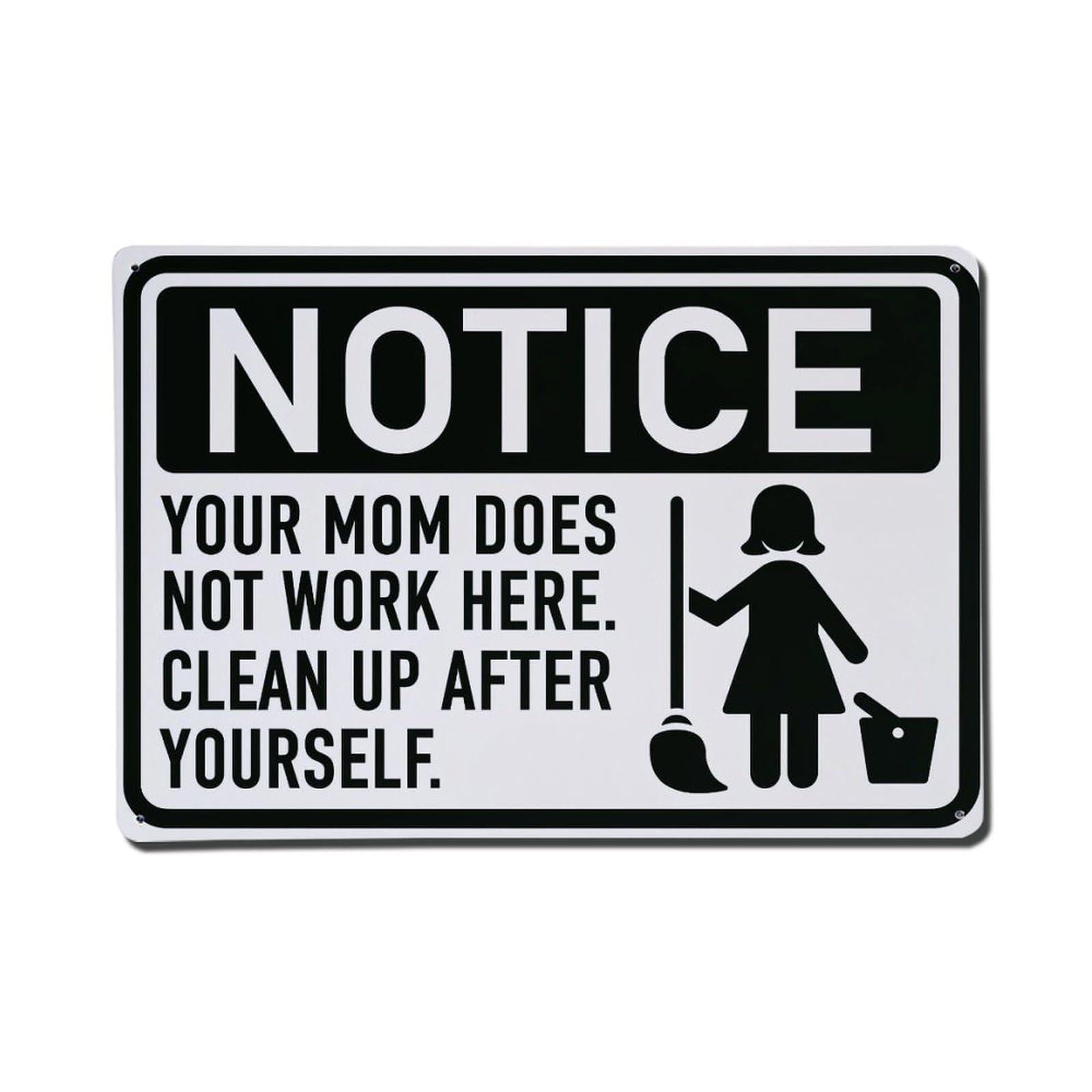 Jdfenggu Vintage Notice Sign With Cleaning Icon Retro Metal Tin Sign, Metal Poster For Bar, Home, Man Cave, Kitchen, Laundry Room Art Decor 8X12 Inch